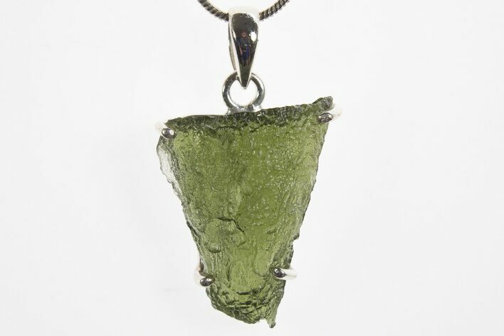 Green Moldavite Tektite Pendant ( g) - Czech Republic #329412
